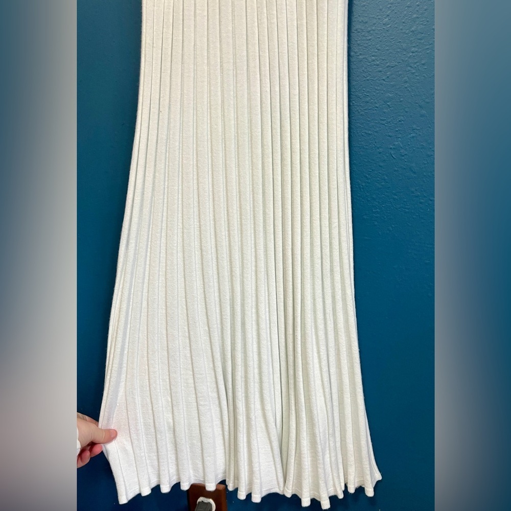 MILLY Revolve Cami Ecru Pleated Midi Dress - Medium - Picture 10 of 13